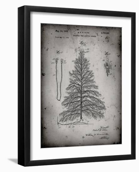 PP765-Faded Grey Christmas Tree Poster-Cole Borders-Framed Giclee Print