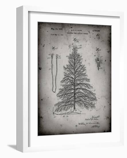 PP765-Faded Grey Christmas Tree Poster-Cole Borders-Framed Giclee Print