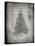 PP765-Faded Grey Christmas Tree Poster-Cole Borders-Stretched Canvas
