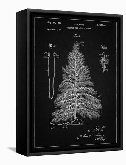 PP765-Vintage Black Christmas Tree Poster-Cole Borders-Framed Stretched Canvas