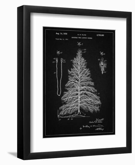 PP765-Vintage Black Christmas Tree Poster-Cole Borders-Framed Giclee Print