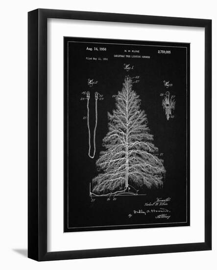 PP765-Vintage Black Christmas Tree Poster-Cole Borders-Framed Giclee Print