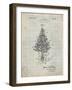 PP766-Antique Grid Parchment Christmas Tree Poster-Cole Borders-Framed Giclee Print