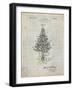 PP766-Antique Grid Parchment Christmas Tree Poster-Cole Borders-Framed Giclee Print