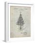 PP766-Antique Grid Parchment Christmas Tree Poster-Cole Borders-Framed Giclee Print