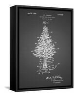 PP766-Black Grid Christmas Tree Poster-Cole Borders-Framed Stretched Canvas