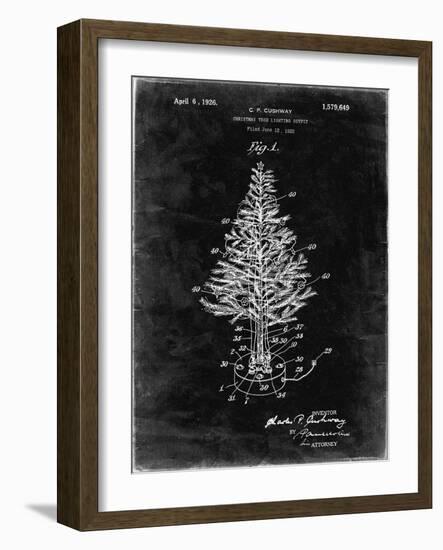 PP766-Black Grunge Christmas Tree Poster-Cole Borders-Framed Giclee Print