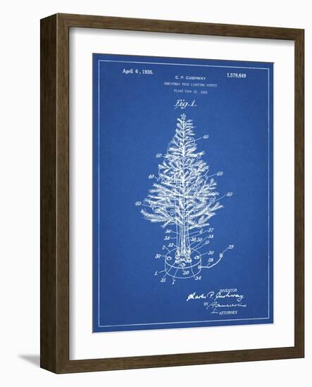 PP766-Blueprint Christmas Tree Poster-Cole Borders-Framed Giclee Print