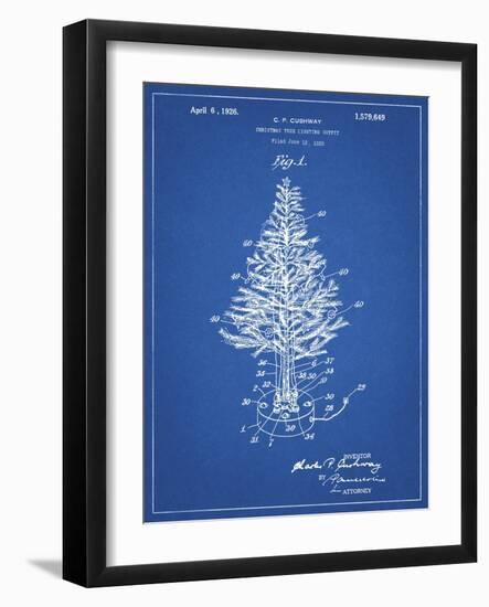 PP766-Blueprint Christmas Tree Poster-Cole Borders-Framed Giclee Print