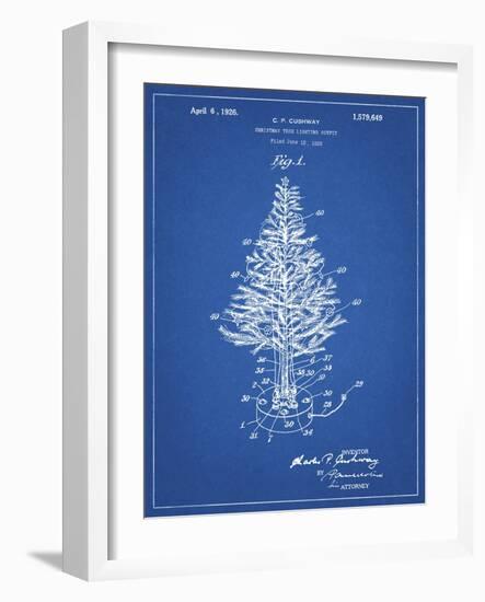 PP766-Blueprint Christmas Tree Poster-Cole Borders-Framed Giclee Print