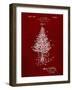 PP766-Burgundy Christmas Tree Poster-Cole Borders-Framed Giclee Print