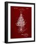 PP766-Burgundy Christmas Tree Poster-Cole Borders-Framed Giclee Print