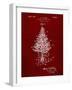 PP766-Burgundy Christmas Tree Poster-Cole Borders-Framed Giclee Print