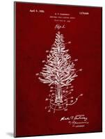 PP766-Burgundy Christmas Tree Poster-Cole Borders-Mounted Giclee Print