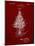 PP766-Burgundy Christmas Tree Poster-Cole Borders-Mounted Giclee Print