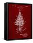 PP766-Burgundy Christmas Tree Poster-Cole Borders-Framed Stretched Canvas