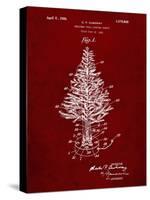 PP766-Burgundy Christmas Tree Poster-Cole Borders-Stretched Canvas