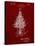 PP766-Burgundy Christmas Tree Poster-Cole Borders-Stretched Canvas