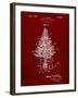 PP766-Burgundy Christmas Tree Poster-Cole Borders-Framed Giclee Print
