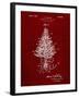 PP766-Burgundy Christmas Tree Poster-Cole Borders-Framed Giclee Print