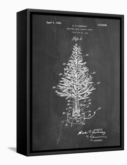 PP766-Chalkboard Christmas Tree Poster-Cole Borders-Framed Stretched Canvas