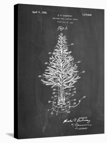 PP766-Chalkboard Christmas Tree Poster-Cole Borders-Stretched Canvas