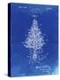 PP766-Faded Blueprint Christmas Tree Poster-Cole Borders-Stretched Canvas