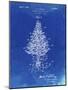 PP766-Faded Blueprint Christmas Tree Poster-Cole Borders-Mounted Giclee Print