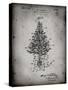 PP766-Faded Grey Christmas Tree Poster-Cole Borders-Stretched Canvas