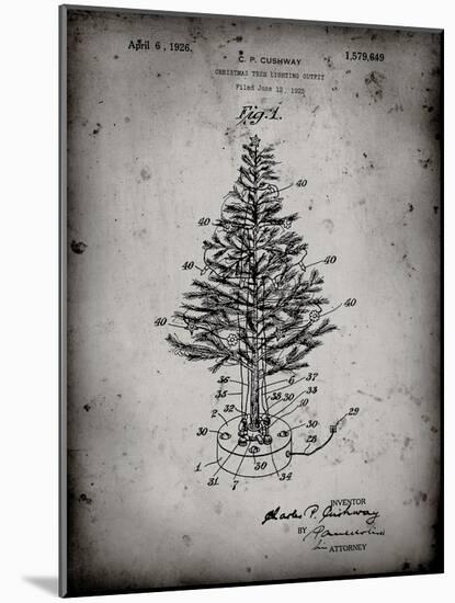 PP766-Faded Grey Christmas Tree Poster-Cole Borders-Mounted Giclee Print