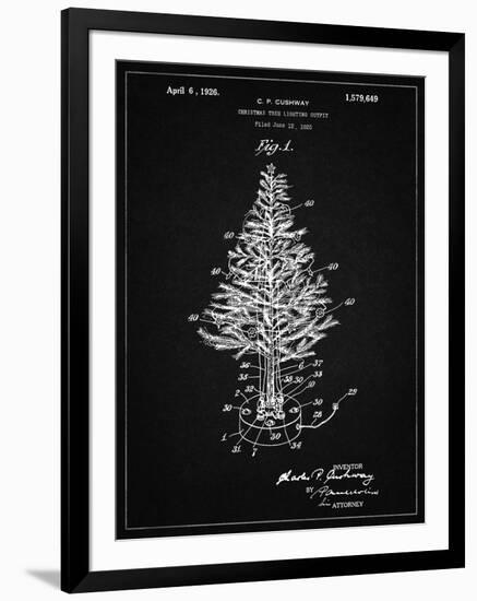 PP766-Vintage Black Christmas Tree Poster-Cole Borders-Framed Giclee Print