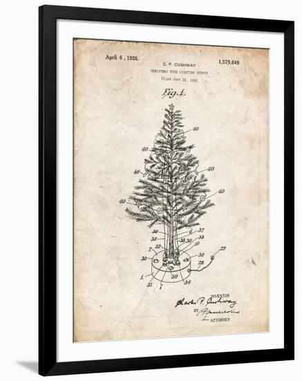 PP766-Vintage Parchment Christmas Tree Poster-Cole Borders-Framed Giclee Print