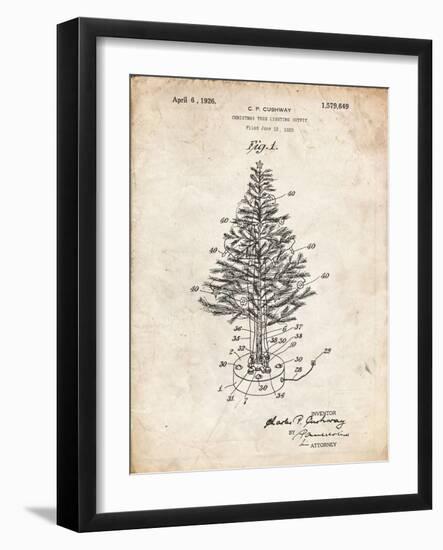 PP766-Vintage Parchment Christmas Tree Poster-Cole Borders-Framed Giclee Print