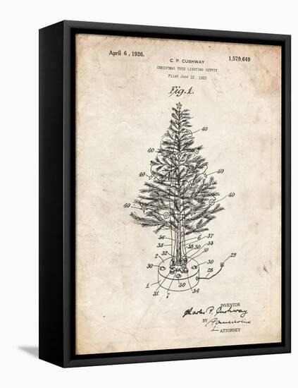 PP766-Vintage Parchment Christmas Tree Poster-Cole Borders-Framed Stretched Canvas