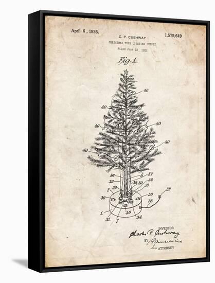 PP766-Vintage Parchment Christmas Tree Poster-Cole Borders-Framed Stretched Canvas