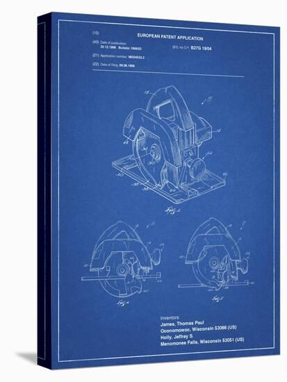 PP767-Blueprint Circular Saw Patent Poster-Cole Borders-Stretched Canvas