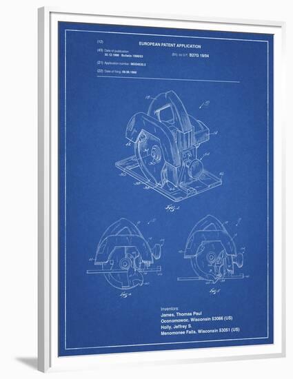 PP767-Blueprint Circular Saw Patent Poster-Cole Borders-Framed Premium Giclee Print