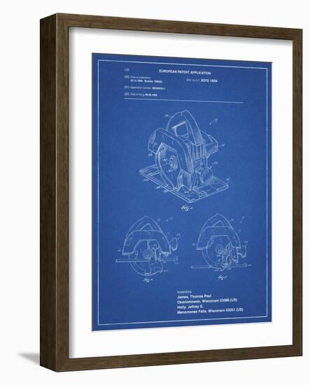 PP767-Blueprint Circular Saw Patent Poster-Cole Borders-Framed Giclee Print