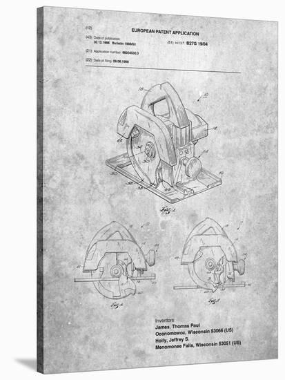 PP767-Slate Circular Saw Patent Poster-Cole Borders-Stretched Canvas