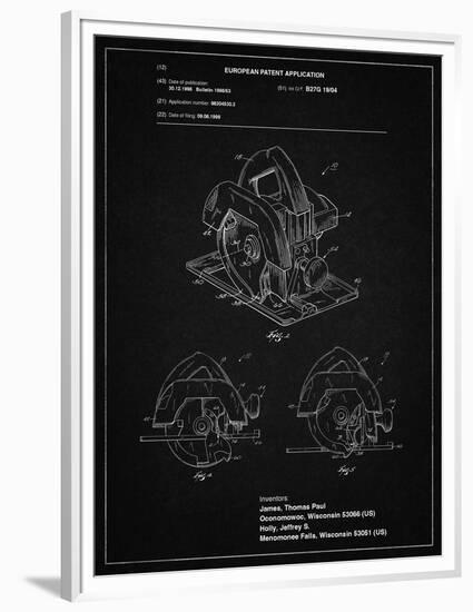 PP767-Vintage Black Circular Saw Patent Poster-Cole Borders-Framed Premium Giclee Print