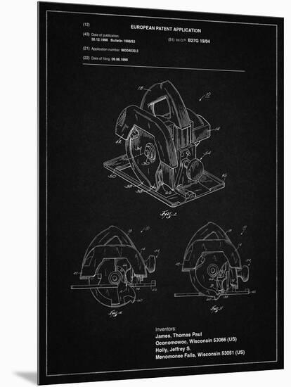 PP767-Vintage Black Circular Saw Patent Poster-Cole Borders-Mounted Premium Giclee Print