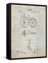 PP77-Antique Grid Parchment First Bicycle 1866 Patent Poster-Cole Borders-Framed Stretched Canvas