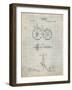 PP77-Antique Grid Parchment First Bicycle 1866 Patent Poster-Cole Borders-Framed Giclee Print