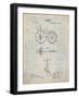 PP77-Antique Grid Parchment First Bicycle 1866 Patent Poster-Cole Borders-Framed Giclee Print