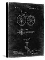 PP77-Black Grunge First Bicycle 1866 Patent Poster-Cole Borders-Stretched Canvas