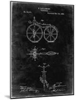 PP77-Black Grunge First Bicycle 1866 Patent Poster-Cole Borders-Mounted Giclee Print