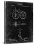 PP77-Black Grunge First Bicycle 1866 Patent Poster-Cole Borders-Stretched Canvas