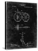 PP77-Black Grunge First Bicycle 1866 Patent Poster-Cole Borders-Stretched Canvas