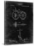 PP77-Black Grunge First Bicycle 1866 Patent Poster-Cole Borders-Stretched Canvas