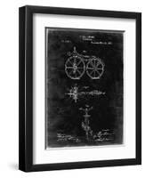 PP77-Black Grunge First Bicycle 1866 Patent Poster-Cole Borders-Framed Giclee Print